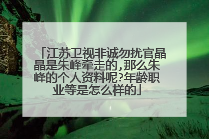 江苏卫视非诚勿扰官晶晶是朱峰牵走的,那么朱峰的个人资料呢?年龄职业等是怎么样的