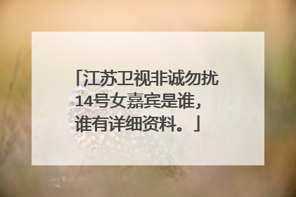 江苏卫视非诚勿扰14号女嘉宾是谁,谁有详细资料。