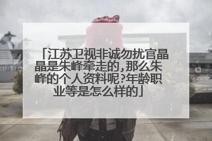 江苏卫视非诚勿扰官晶晶是朱峰牵走的,那么朱峰的个人资料呢?年龄职业等是怎么样的