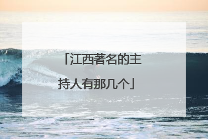 江西著名的主持人有那几个