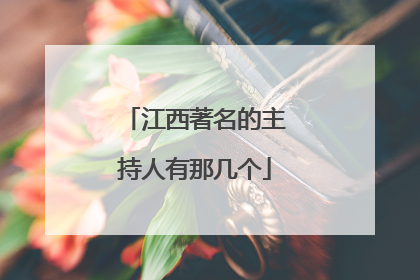 江西著名的主持人有那几个