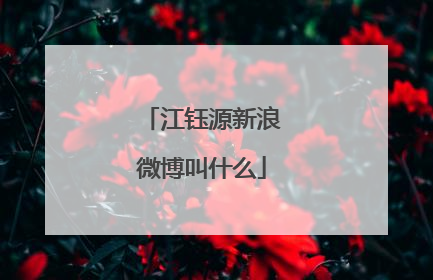 江钰源新浪微博叫什么