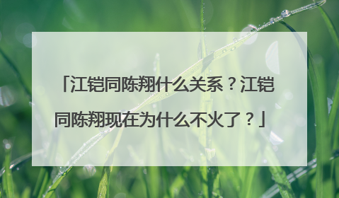 江铠同陈翔什么关系？江铠同陈翔现在为什么不火了？