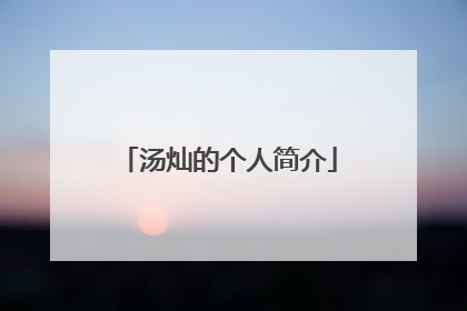 汤灿的个人简介