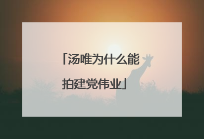 汤唯为什么能拍建党伟业