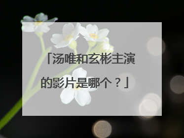 汤唯和玄彬主演的影片是哪个?