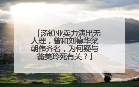 汤镇业卖力演出无人理，曾和刘德华梁朝伟齐名，为何疑与翁美玲死有关？