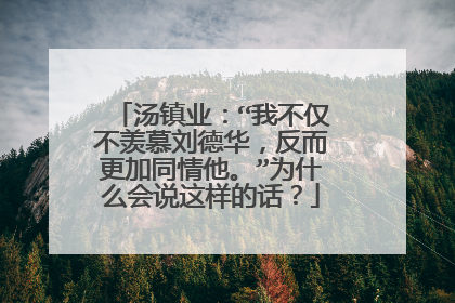汤镇业：“我不仅不羡慕刘德华，反而更加同情他。”为什么会说这样的话？