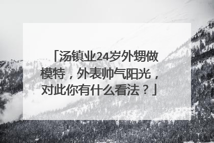 汤镇业24岁外甥做模特，外表帅气阳光，对此你有什么看法？