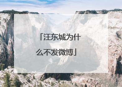 汪东城为什么不发微博