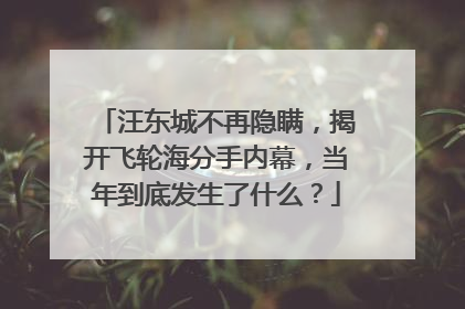 汪东城不再隐瞒，揭开飞轮海分手内幕，当年到底发生了什么？