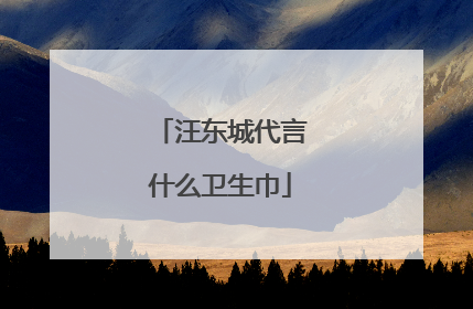 汪东城代言什么卫生巾