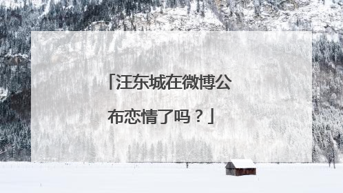 汪东城在微博公布恋情了吗?