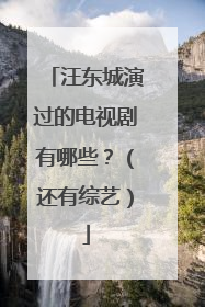 汪东城演过的电视剧有哪些?(还有综艺)