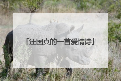 汪国真的一首爱情诗