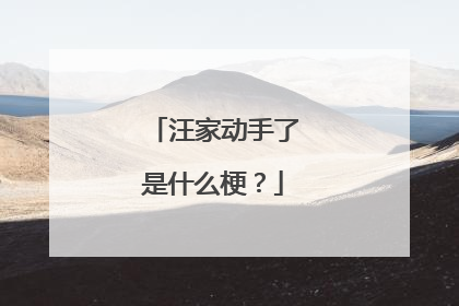 汪家动手了是什么梗？