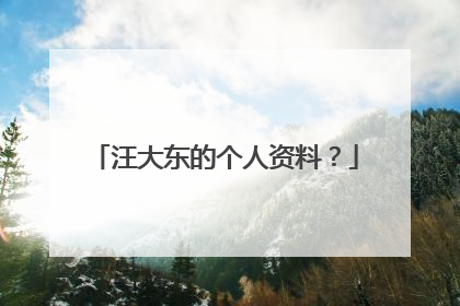 汪大东的个人资料？