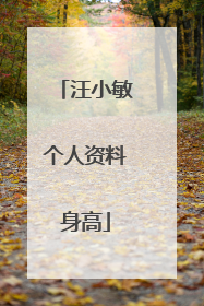 汪小敏个人资料身高