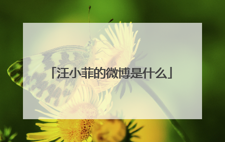汪小菲的微博是什么