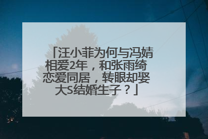 汪小菲为何与冯婧相爱2年，和张雨绮恋爱同居，转眼却娶大S结婚生子？