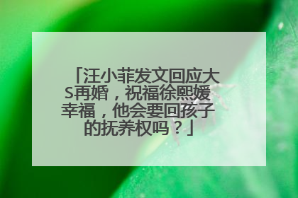 汪小菲发文回应大S再婚,祝福徐熙媛幸福,他会要回孩子的抚养权吗?