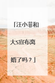 汪小菲和大S宣布离婚了吗?