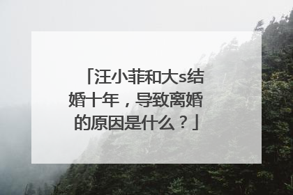 汪小菲和大s结婚十年,导致离婚的原因是什么?