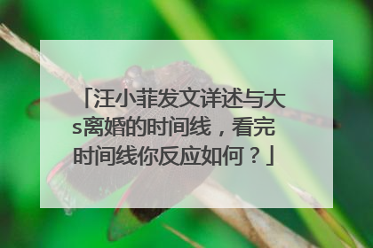 汪小菲发文详述与大s离婚的时间线，看完时间线你反应如何？