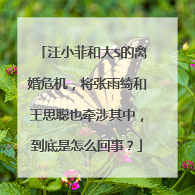 汪小菲和大S的离婚危机,将张雨绮和王思聪也牵涉其中,到底是怎么回事?