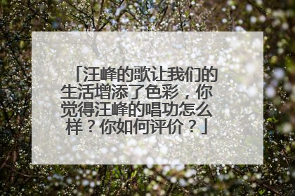 汪峰的歌让我们的生活增添了色彩，你觉得汪峰的唱功怎么样？你如何评价？