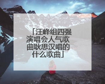 汪峰组四强演唱会人气歌曲耿思汉唱的什么歌曲
