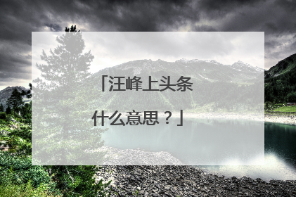 汪峰上头条什么意思？