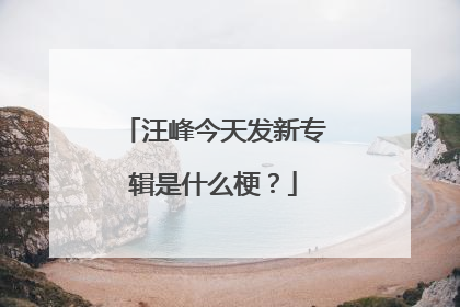 汪峰今天发新专辑是什么梗？