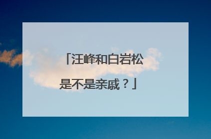 汪峰和白岩松是不是亲戚？