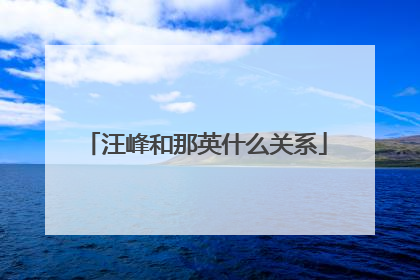 汪峰和那英什么关系