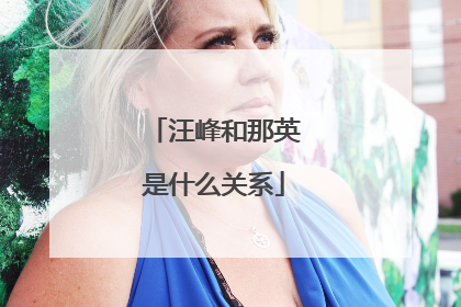 汪峰和那英是什么关系