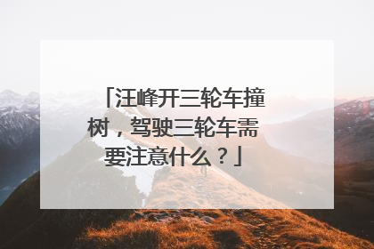 汪峰开三轮车撞树，驾驶三轮车需要注意什么？