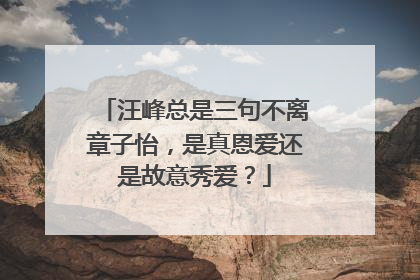 汪峰总是三句不离章子怡，是真恩爱还是故意秀爱？