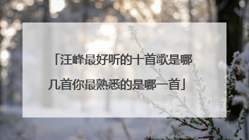 汪峰最好听的十首歌是哪几首你最熟悉的是哪一首