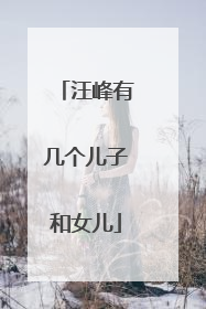 汪峰有几个儿子和女儿