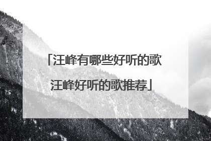 汪峰有哪些好听的歌 汪峰好听的歌推荐