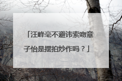 汪峰毫不避讳索吻章子怡是摆拍炒作吗？