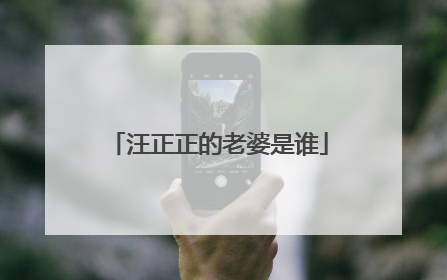 汪正正的老婆是谁