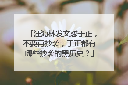 汪海林发文怼于正，不要再抄袭，于正都有哪些抄袭的黑历史？