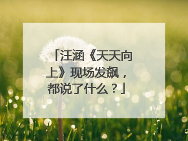 汪涵《天天向上》现场发飙，都说了什么？