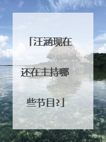 汪涵现在还在主持哪些节目?