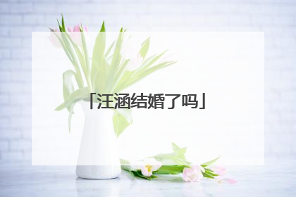 汪涵结婚了吗