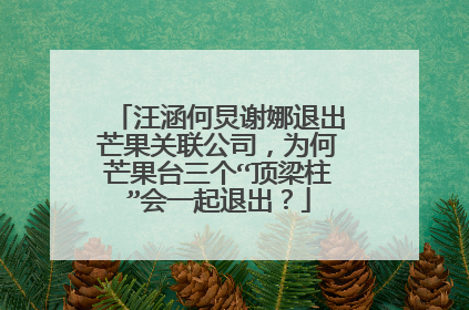 汪涵何炅谢娜退出芒果关联公司，为何芒果台三个“顶梁柱”会一起退出？