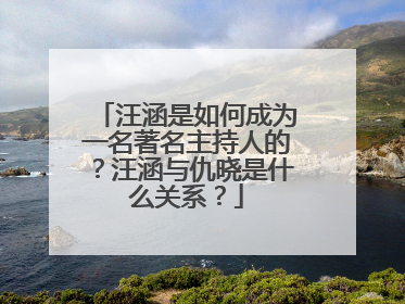 汪涵是如何成为一名著名主持人的?汪涵与仇晓是什么关系?