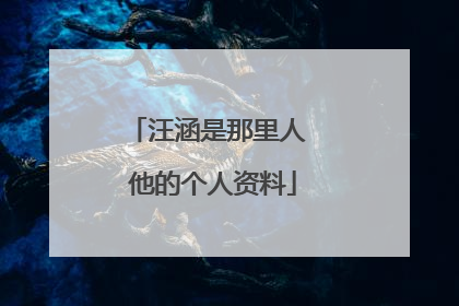 汪涵是那里人 他的个人资料